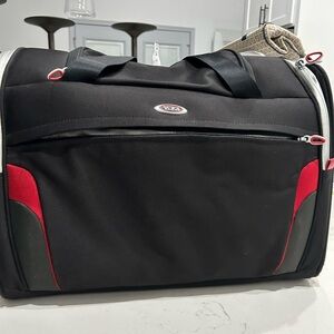TUMI Black and Red Weekender Duffel Bag